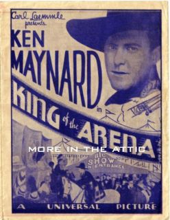 Cowboy Western Ken Maynard Orig Universal U s Herald