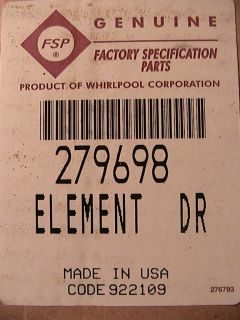 279698 Whirlpool Kenmore FSP Dryer Heating Element