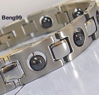 KENO S Stainless Steel Hematite Magnet Bracelet Golf Men Therapy