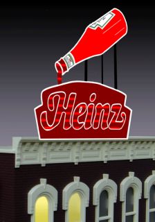 HO or O Scale Heinz Ketchup Bottle Animated Neon Billboard Wired Built