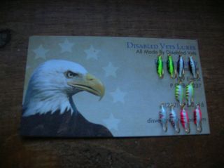 Size 12 Glow Tiny Tiger Ice Fishing Jigs by Disabled VETS Lures