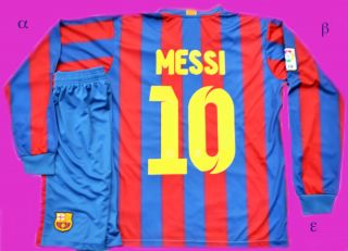 Barcelona Messi Kids Long Sleeve Soccer Jersey Shorts Free Shipp