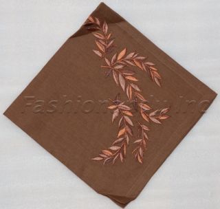 Kim Seybert Brown Copper Laurel Leaf Napkin Set of 4