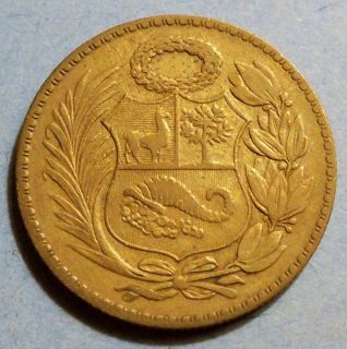 Peru 1941 1 2 Sol KM220 4 Nice Grade Coin