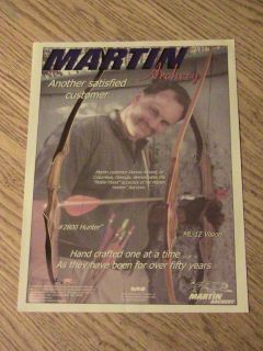 Martin Archery Advertisement Donnie Kinard Hunter Ad Hand Crafted