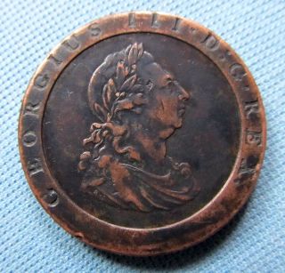 1797 King George III British Cartwheel Copper Big Penny Coin