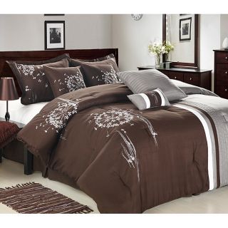 Beautiful Brown Oversized King Comforter Bed Set New