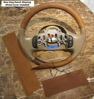01 03 Ford F150 SuperCrew King Ranch Leather Steering Wheel Cover 2