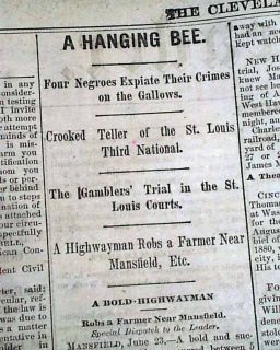 1882 Old Newspaper Kingstree SC South Carolina Negroes Executions
