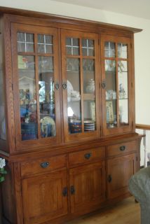 Kincaid Red Oak American Artifacts Mission China Cabinet 2 Pieces