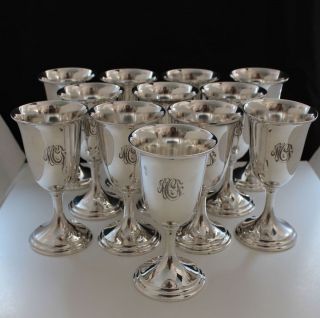Kirk Son Sterling Silver Goblets Set of 12