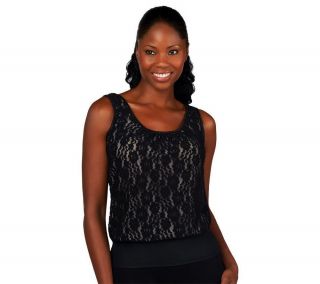Kathleen Kirkwood Undercover Agent Lace Overlay Cami Black 3X New