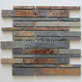 Stone Mosaic Tile Kitchen Backsplash Multicolor Slate