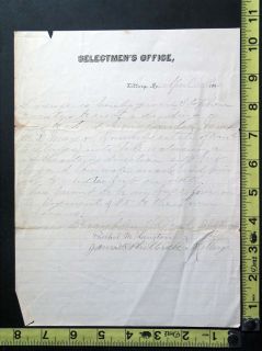 Letter on Letterhead from Selectmens Office Kittery Maine
