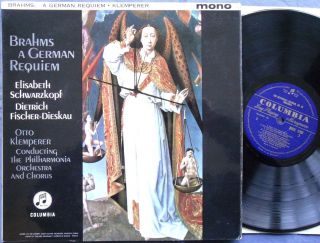 Otto Klemperer E Schwarzkopf Brahms A German Requiem No 2 UK Columbia