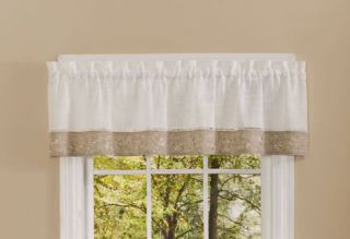 Oakwood Natural White Floral Kitchen Curtain Valance