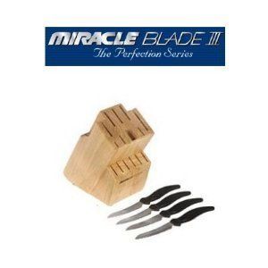 Miracle Blade Knife Block Includes 4 Steak Knives New