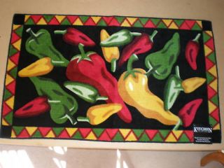 Chili Chile Peppers Accent Rug Hot Salsa Kitchen