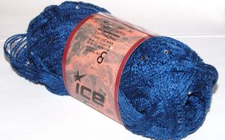 Ice Belly Dance Blue Mesh Yarn Knitting Supplies Sequins 1 Ball Kit 47