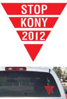 Kony 2012 Triangle 4x3 5 Window Decal Red