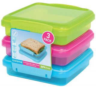 Sistema Klip It 450ml Color Sandwich Box   1 box   Lunch To Go Storage