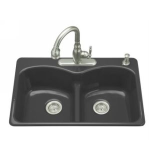 Kohler K 6626 4 7 Smart Divide Kitchen Sink Black