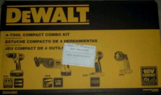 DEWALT DCK425CR 18V 18 Volt NiCad Cordless Compact 4 Tool Combo Kit