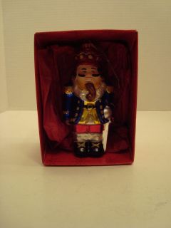 Krebs Hand Crafted Mouth Blown Glass Nutcracker Ornament with Box