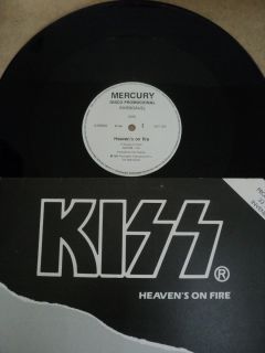 LP vinyl KISS heavens on fire PROMO 12 split single w Kurtis Blow 1984