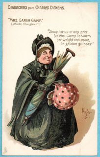 S6178 Kyd Postcard Charles Dickens Mrs Sarah Gamp