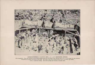 1908 Prints La Salle Station Construction LS MS and C RI P Railroad