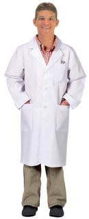 Lab Coat 3 4 Length Doctor Vet Scientist Halloween Costume Adult Mens