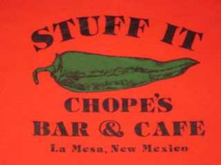 STUFF IT Chopes Bar & Cafe La Mesa New Mexico XL t shirt chile beer