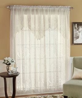 New Lace Curtains with Attached Valance 60 x 84 Ivory