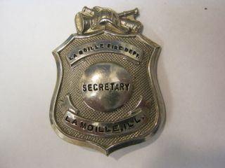 Obsolete LaMoille Illinois Fire Department Badge Retired Obsolete