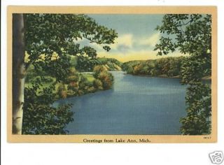 Lake Ann Michigan Greetings from Vintage Postcard