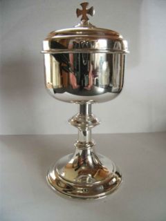 Vintage Traditional Sterling Silver Ciborium Catholic Lain Mass