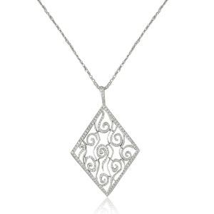 Cathy Waterman Platinum Diamond Large Pendant Necklace