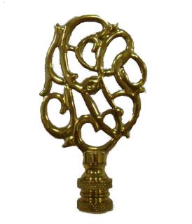 Lamp Parts Scrolled Solid Brass Lamp Shade Finials