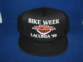 Davidson Motorcycle Bike Week 1990 Laconia Snapback Cap Hat New