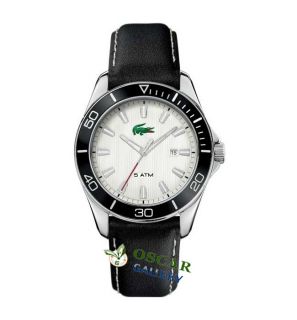 Lacoste Navigator 2010442 Leather Band Mens Watch New 2 Years