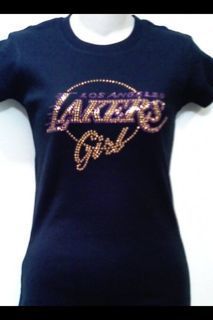 New Laker Girl Bling Shirt in Rhinestones Go Lakers