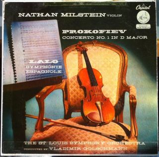 Nathan Milstein Prokofiev Lalo LP VG P 8303 Vinyl Capitol FDS Mono D1