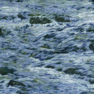 Ocean Waves Bear Meadow Landscape Fabric 449 Blue FQ