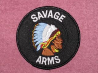 RARE Savage Arms Embroidered Logo Patch Chief Indian Head Rifle Gun