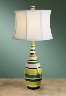New Gorgeous Retro Stripe Table Lamp w White Shade