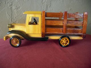Vintage Toy Wooden Delivery Truck 10 inch Length Used