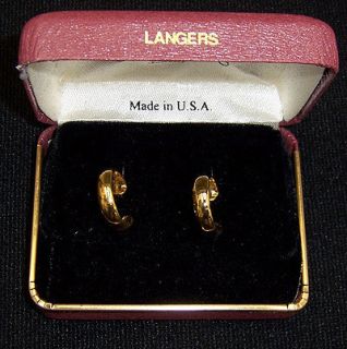 Langers Black Hills 925 Sterling Silver Cuff Earrings NEW Gold Plated