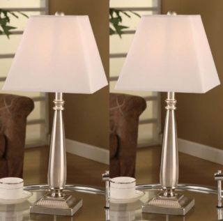 Table Lamp with Square White Shades Set of 2 Table Lamps New