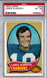 Lance Alworth 240 1970 Topps PSA Excellent to Mint 6